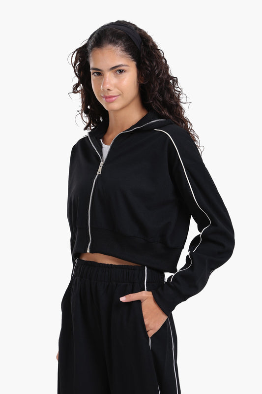 سترة استرخاء بخطوط جانبية