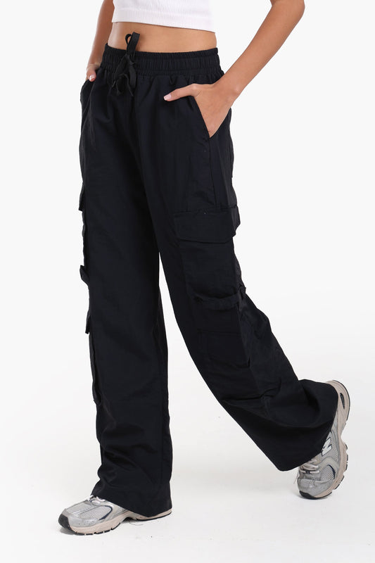 بنطلون كارغو عالي الخصر