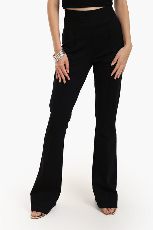 Black High Waist Piping Pants