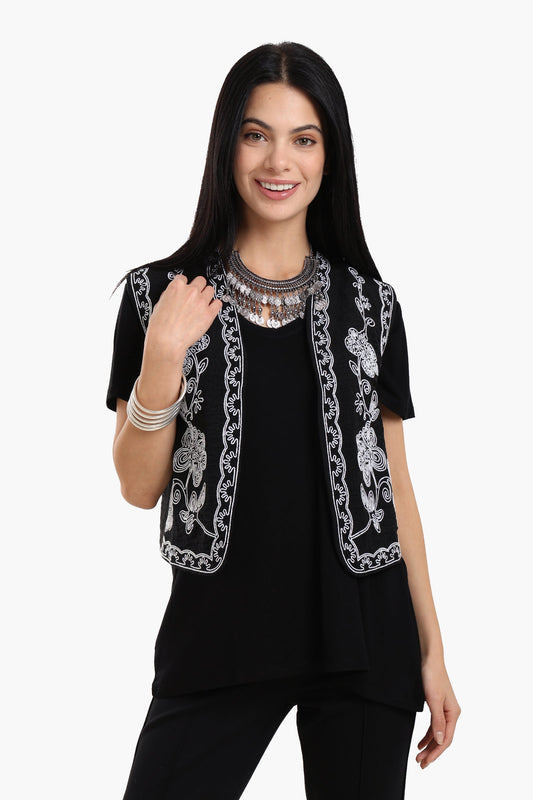 Printed Cropped Vest