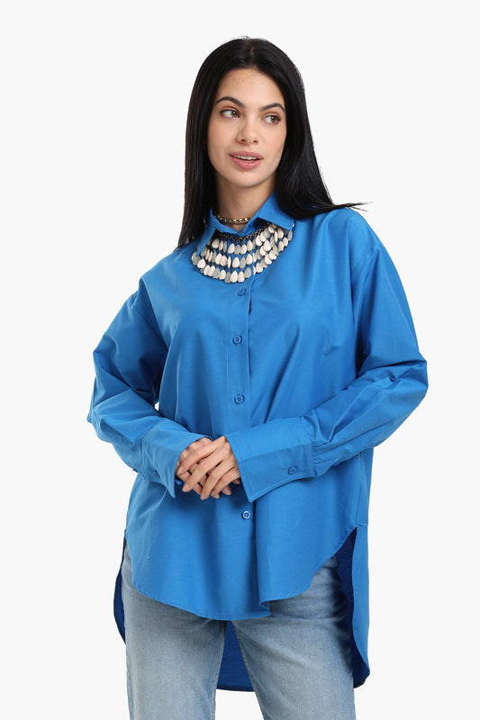 Asymmetrical Viscose Relaxed Shirt