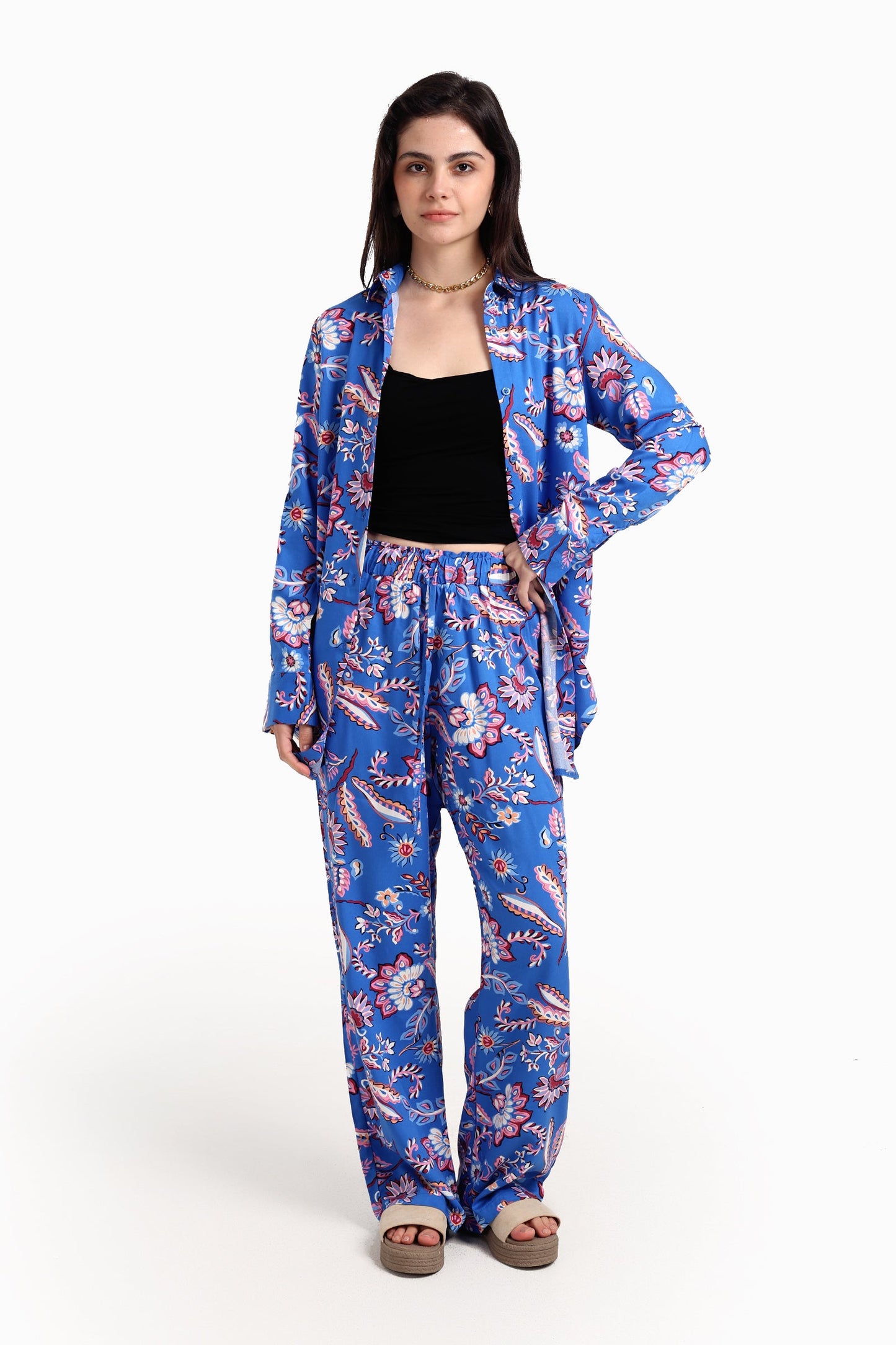 قميص قطني أنيق مطبوع