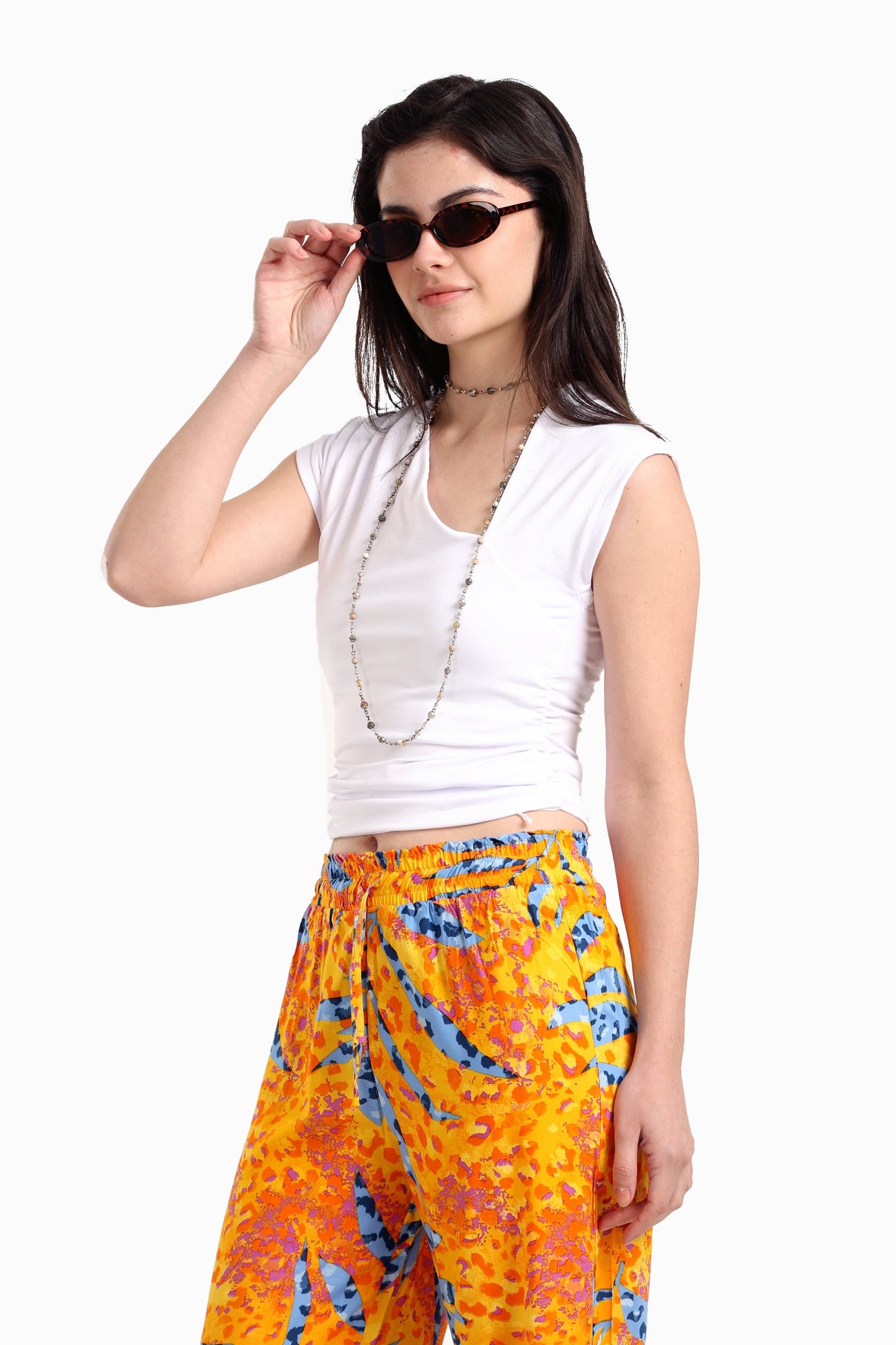 Asymmetric V-Neck Top