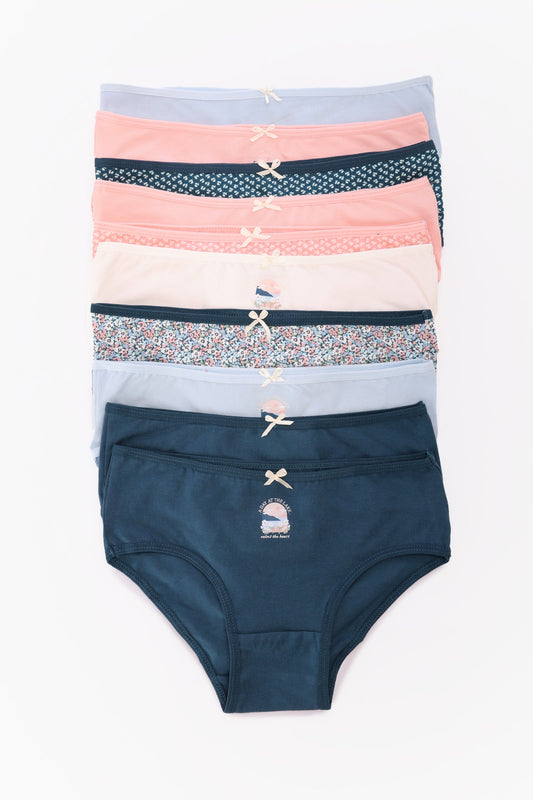 عبوة من 10 سراويل داخلية ملونة