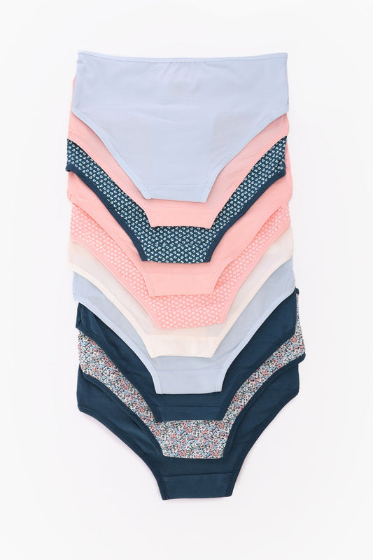 عبوة من 10 سراويل داخلية ملونة