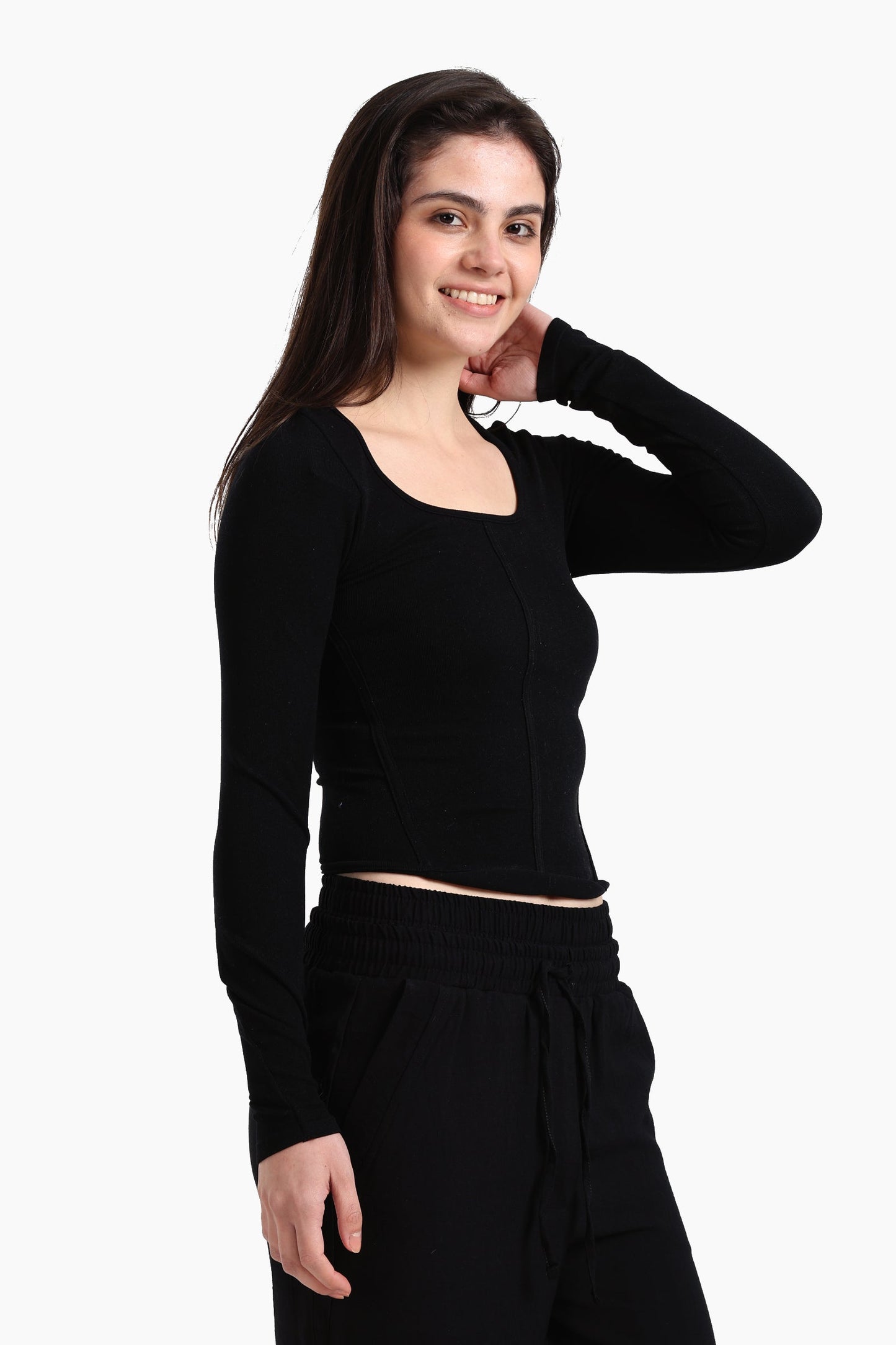 بلوزة كورسيه برقبة مربعة