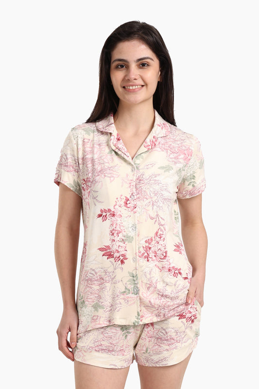 طقم بيجامة مطبوع أنيق