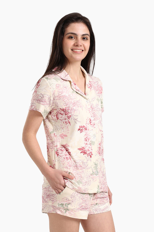 طقم بيجامة مطبوع أنيق