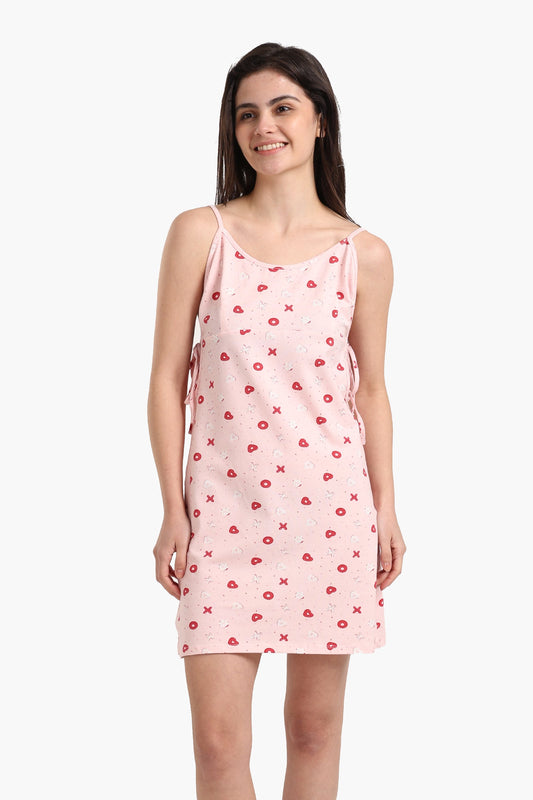 قميص نوم قطني مطبوع جذاب