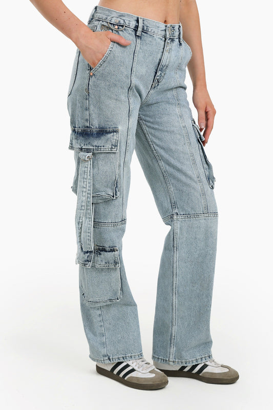Multi-Pocket Cargo Jeans