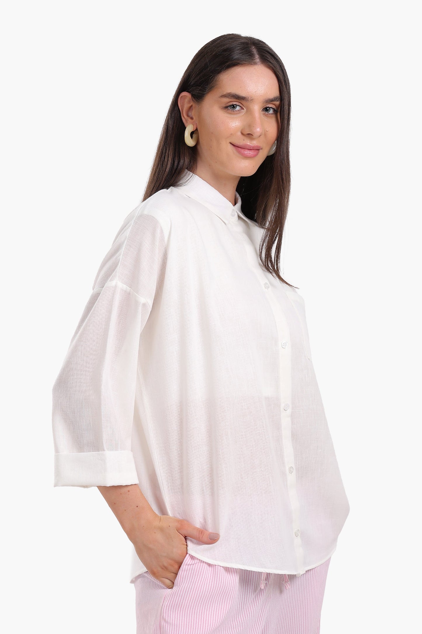 3/4 Sleeves Plain Shirt