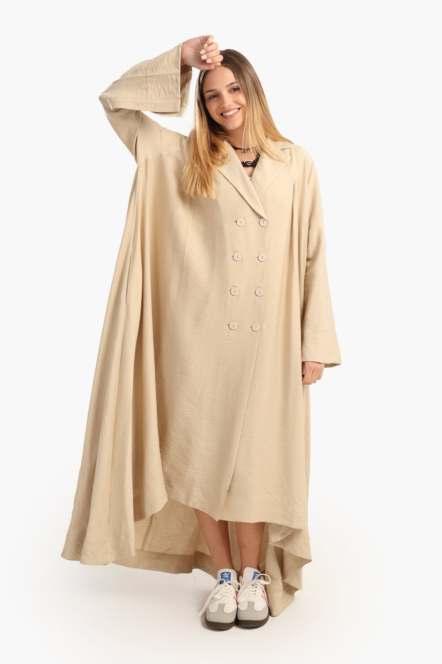 Double-Breasted Trench Cardigan