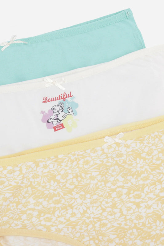 مجموعة من 3 سراويل بيكيني ملونة