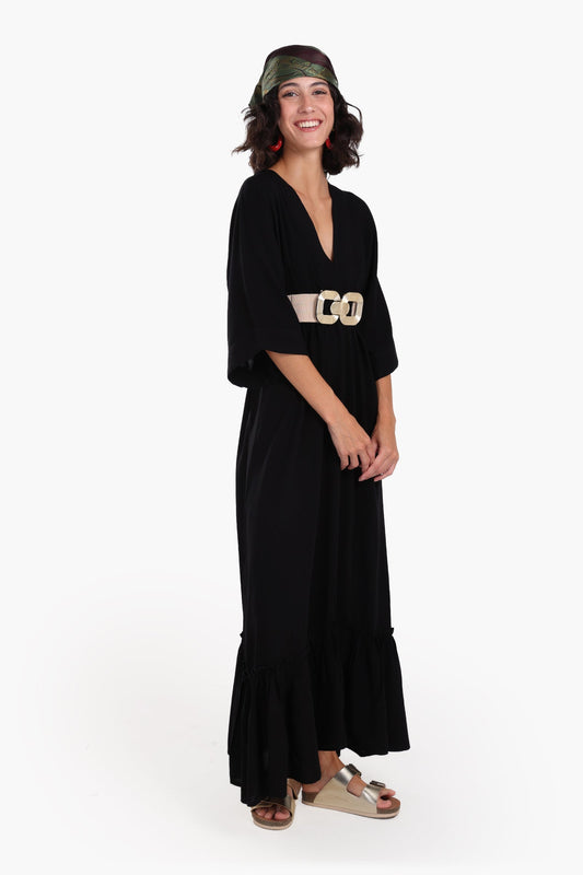 Deep V-Neck Maxi Dress