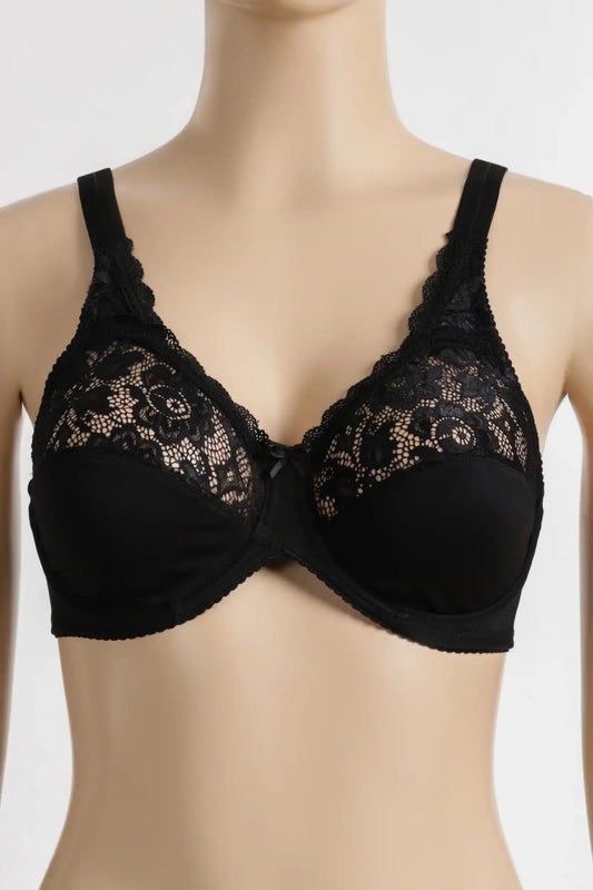 Wired Bra with Lace Detail