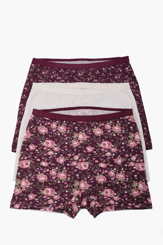 عبوة من 3 سراويل داخلية قصيرة ملونة