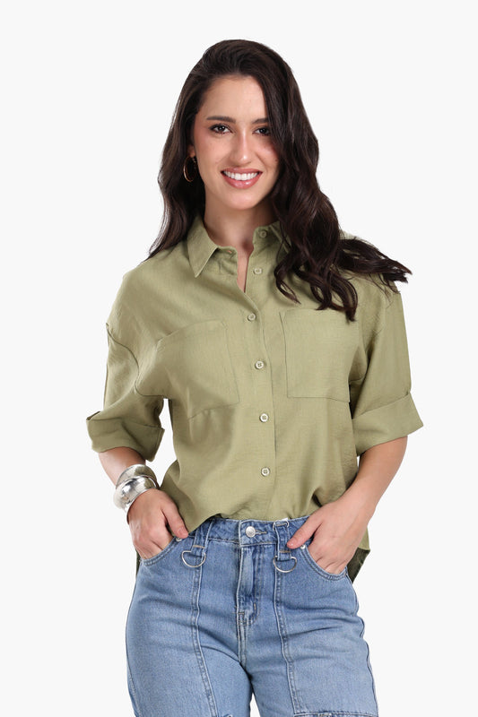 Folded Short Sleeves Shirt