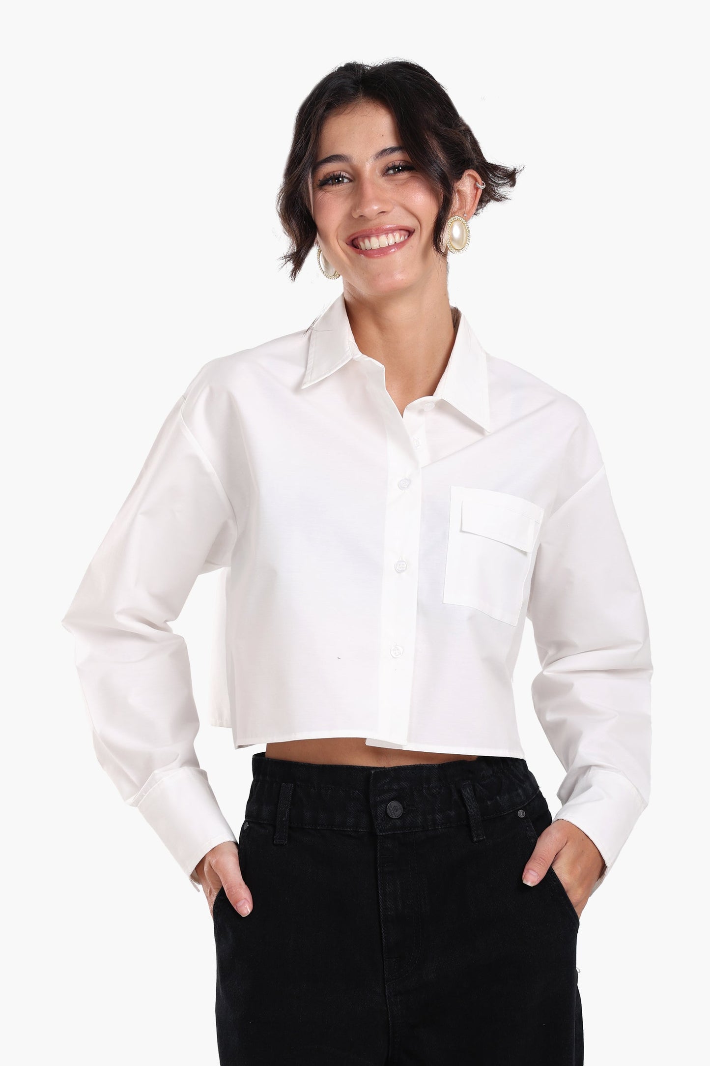 Cropped Viscose Shirt