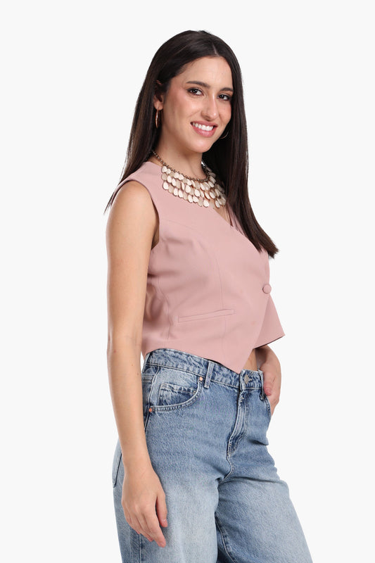 Asymmetrical Sleeveless Vest