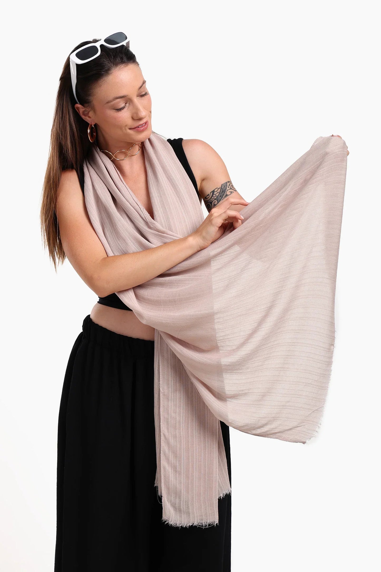 Striped Cotton Scarf