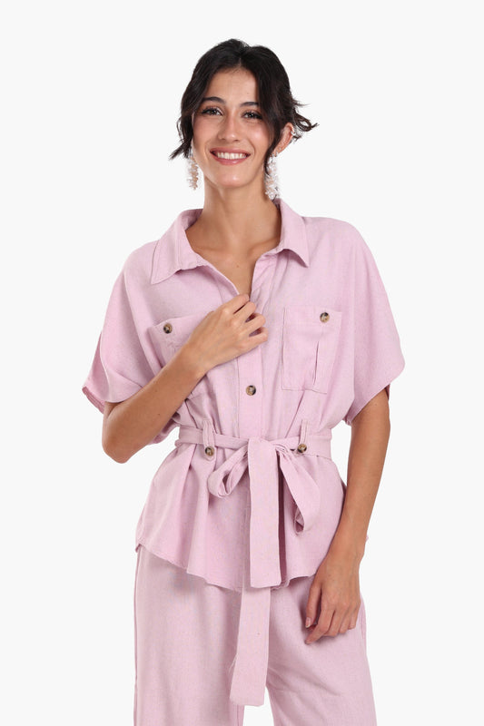 Utility Belted Lounge Top