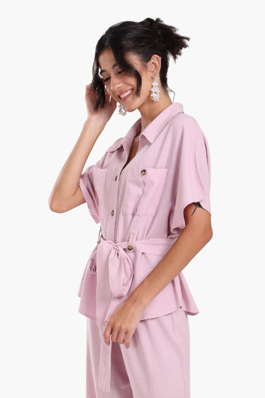 Utility Belted Lounge Top