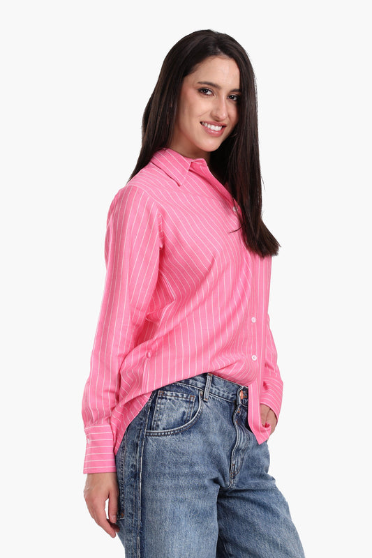 Hot Pink Striped Shirt