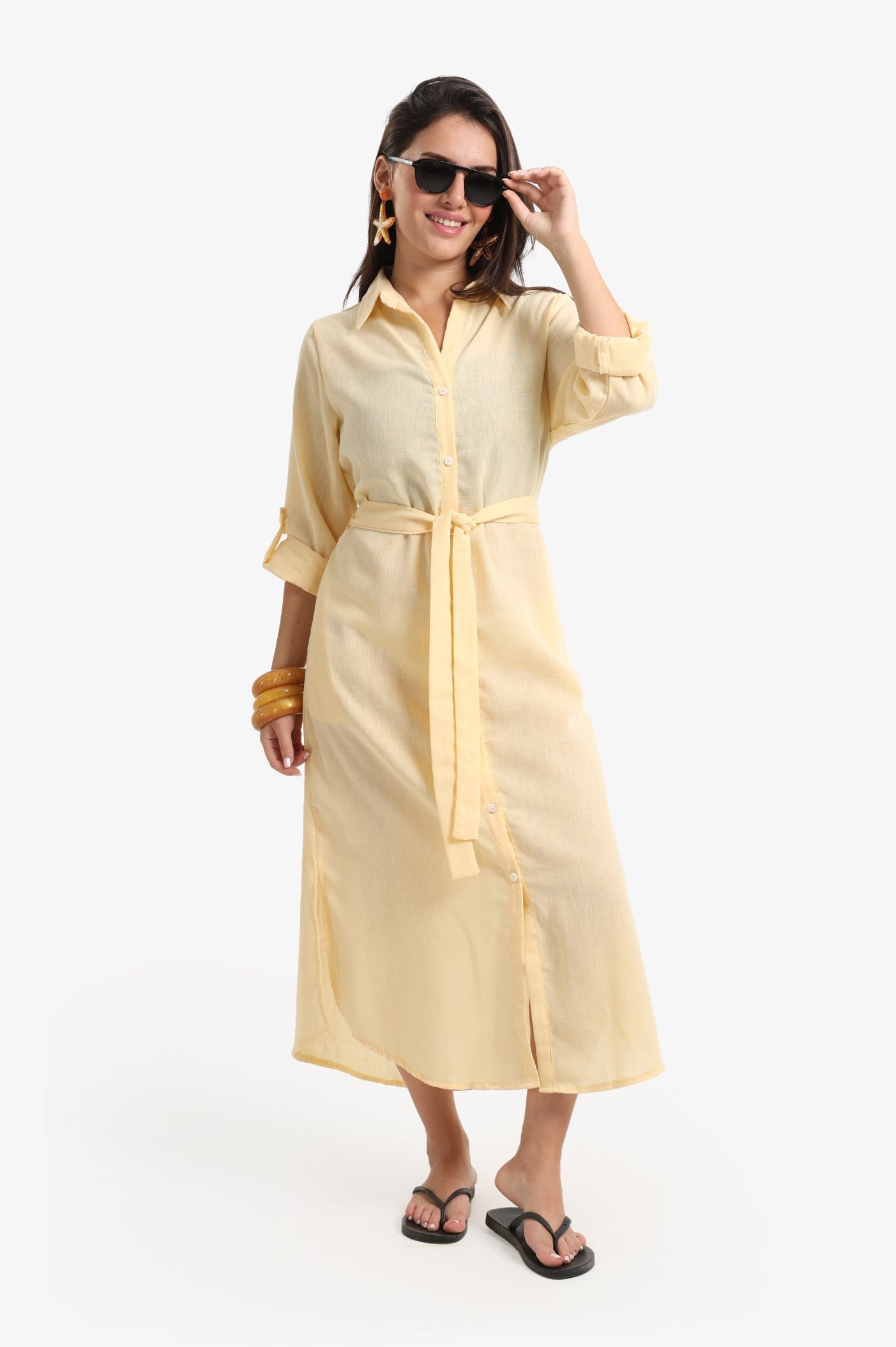 Beach Dress with Deatchable Belt