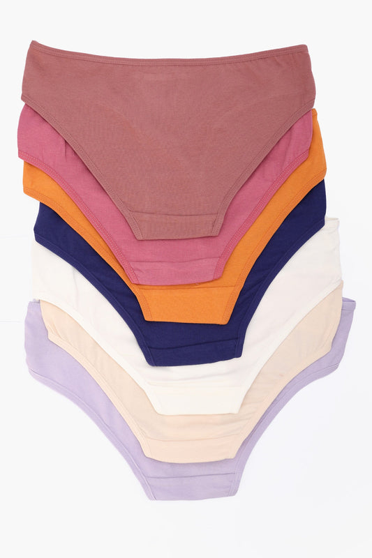 مجموعة من 7 سراويل بيكيني ملونة