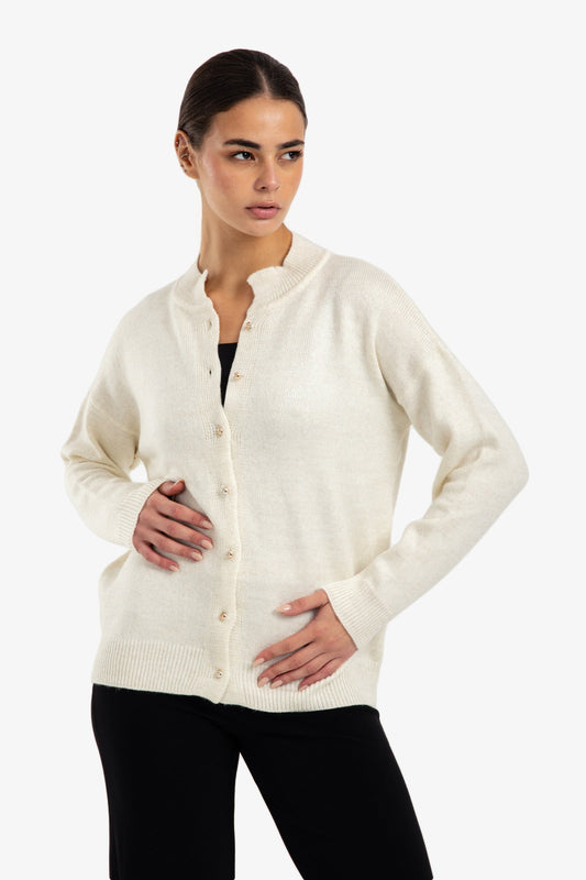 Knit Button-Front Sweater