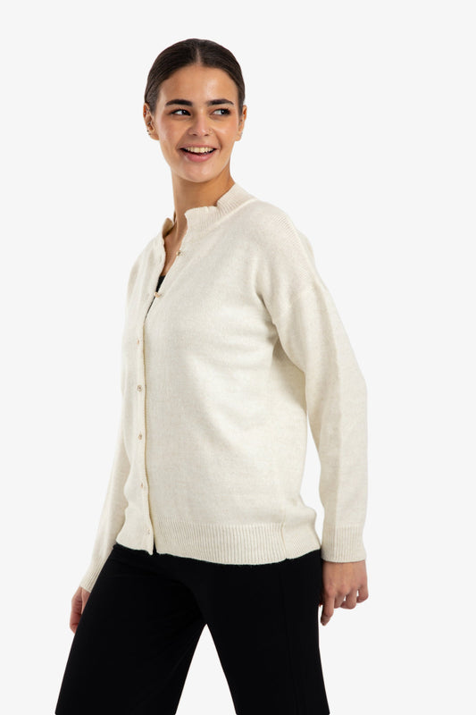 Knit Button-Front Sweater