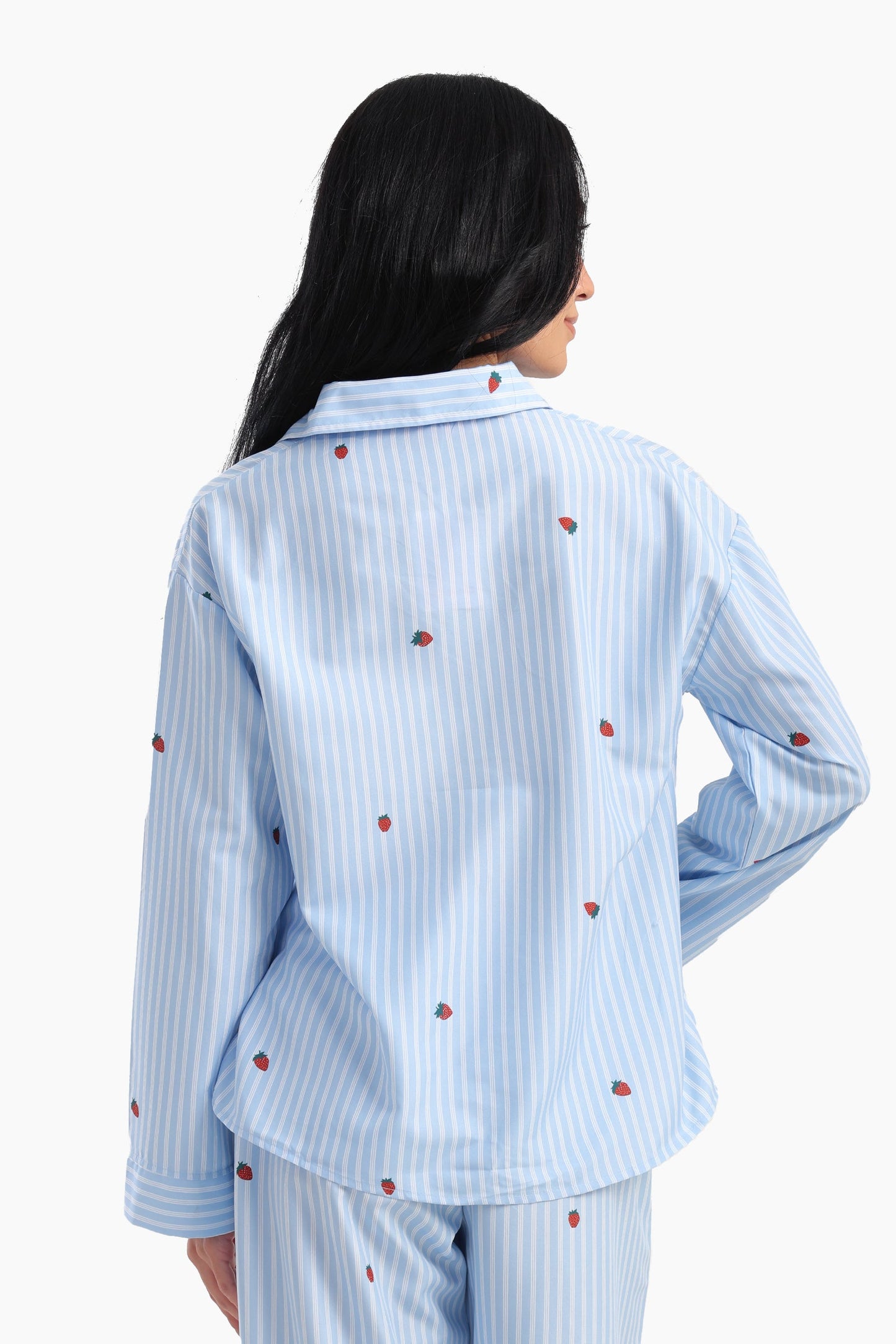 Striped Strawberry Printed Pyjama Set