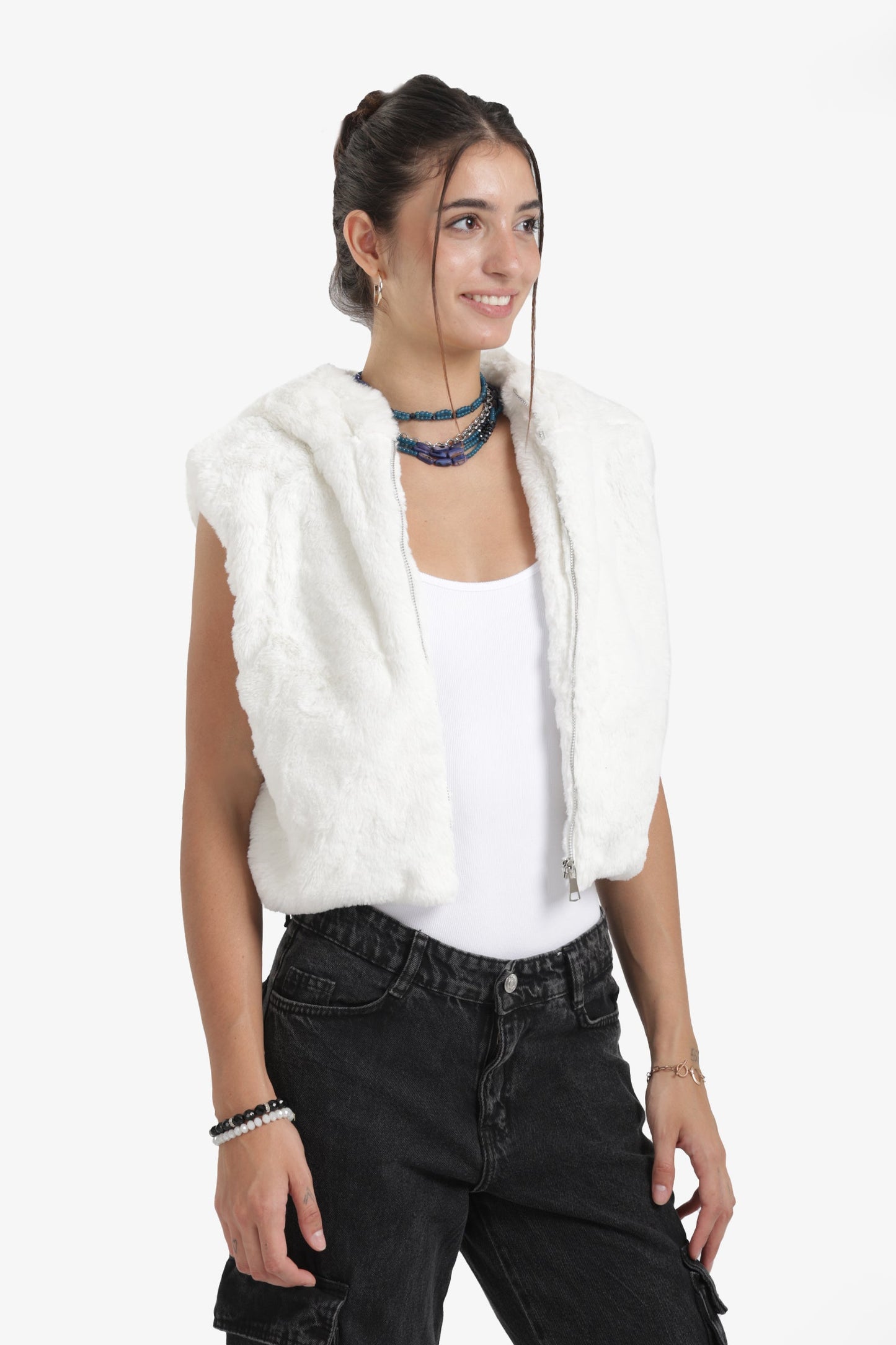 Cropped Hooded Vest