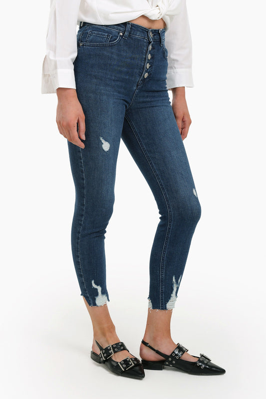 Distressed High Waist Jeans