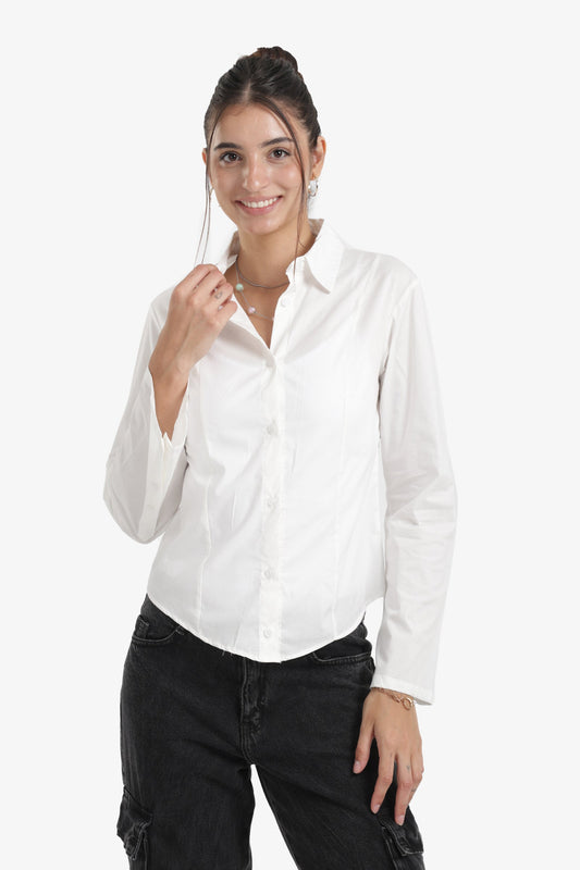 قميص بياقة مطوية