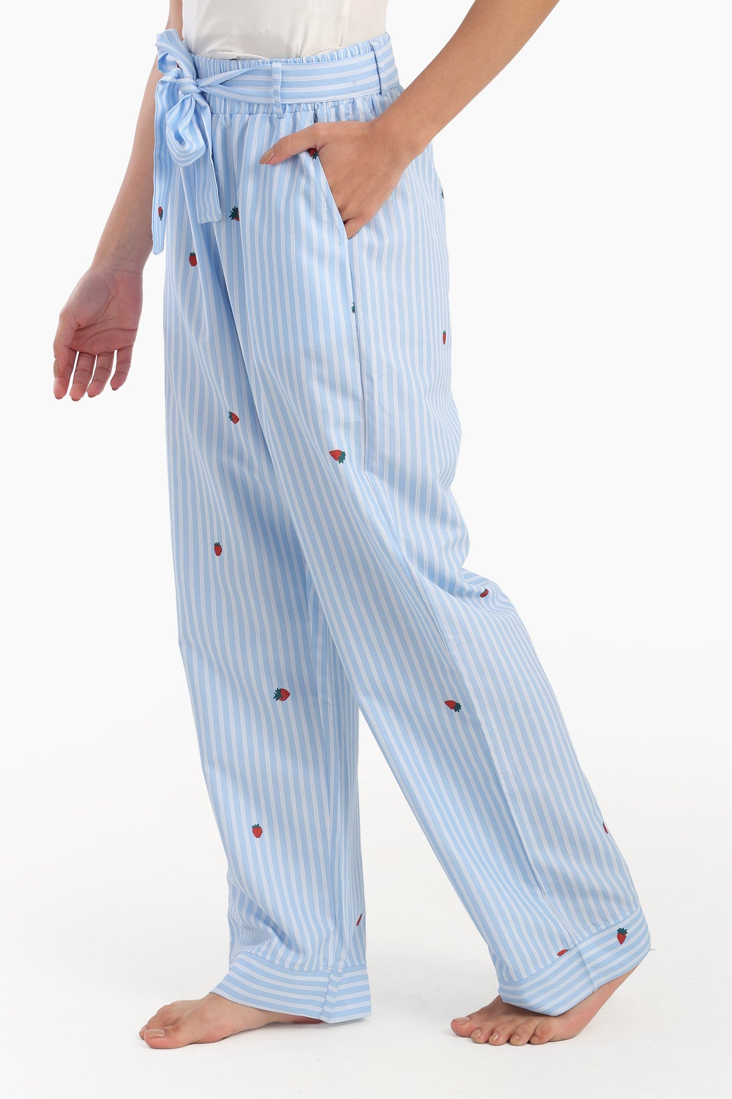 Striped Strawberry Printed Pyjama Pants