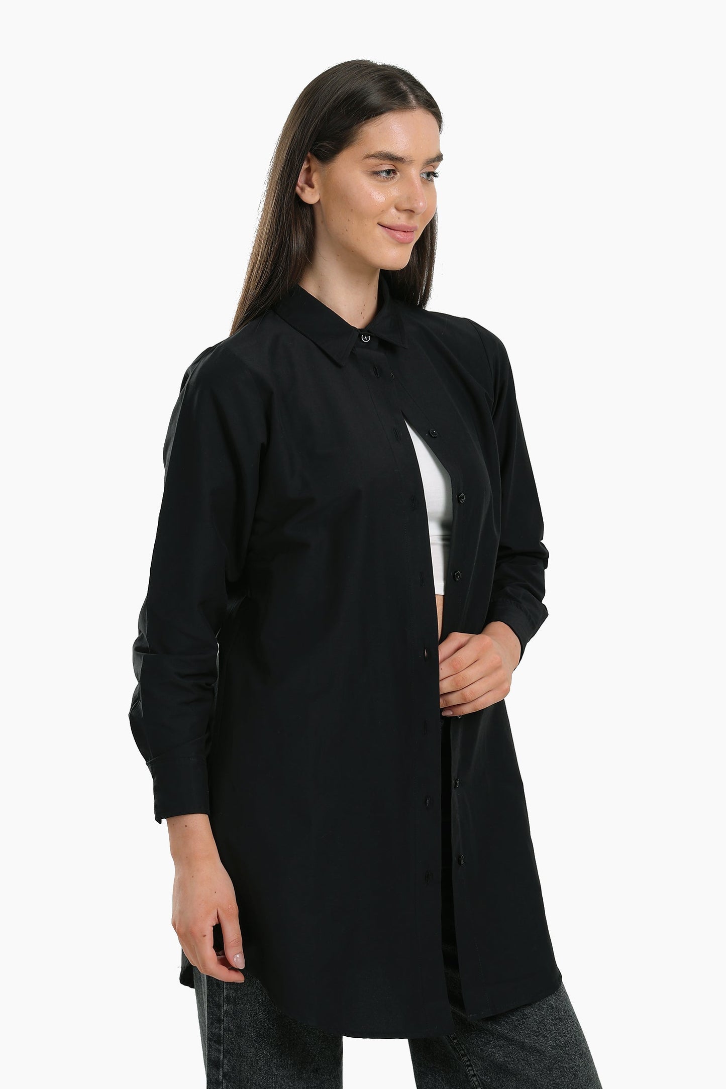 Round Hem Long Shirt