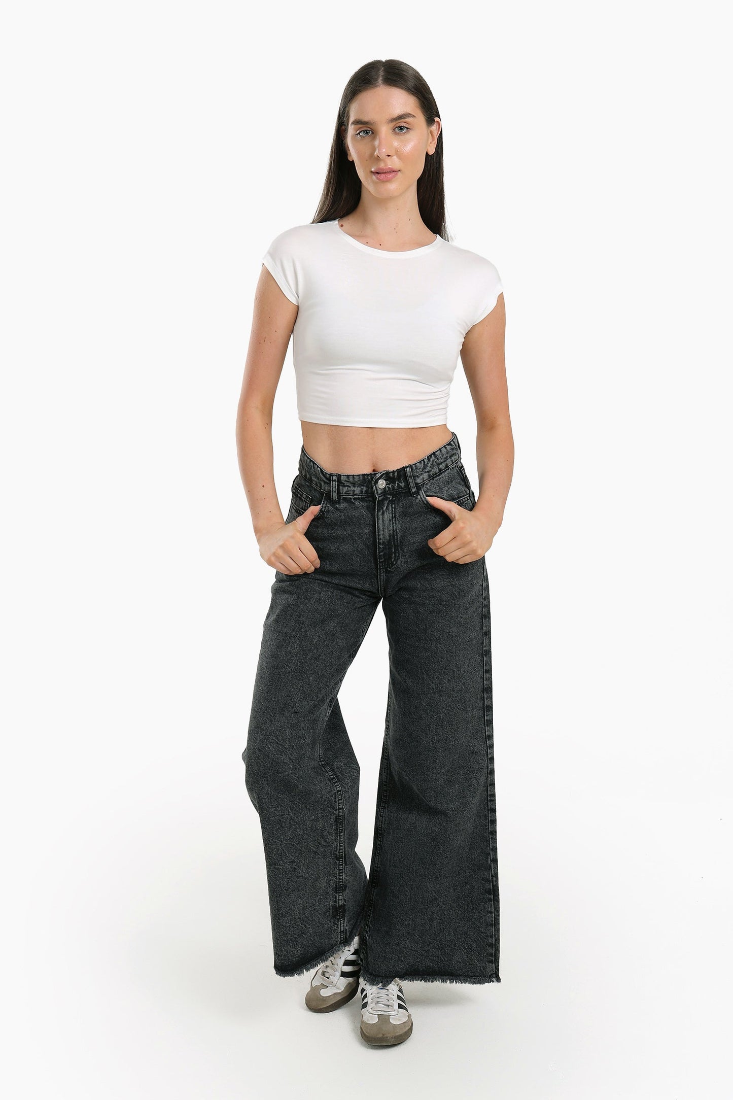 Grey Zip Fly Jeans