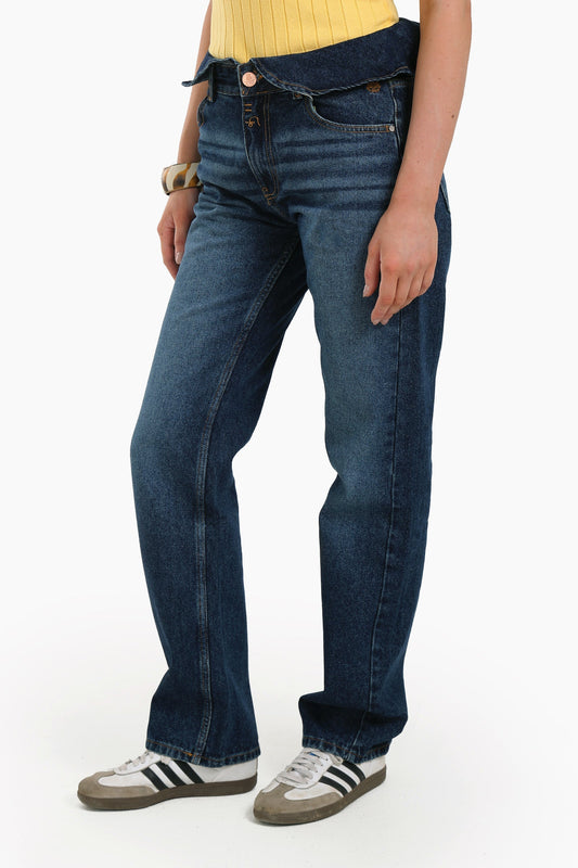 Turn-Up Straight Cut Jeans