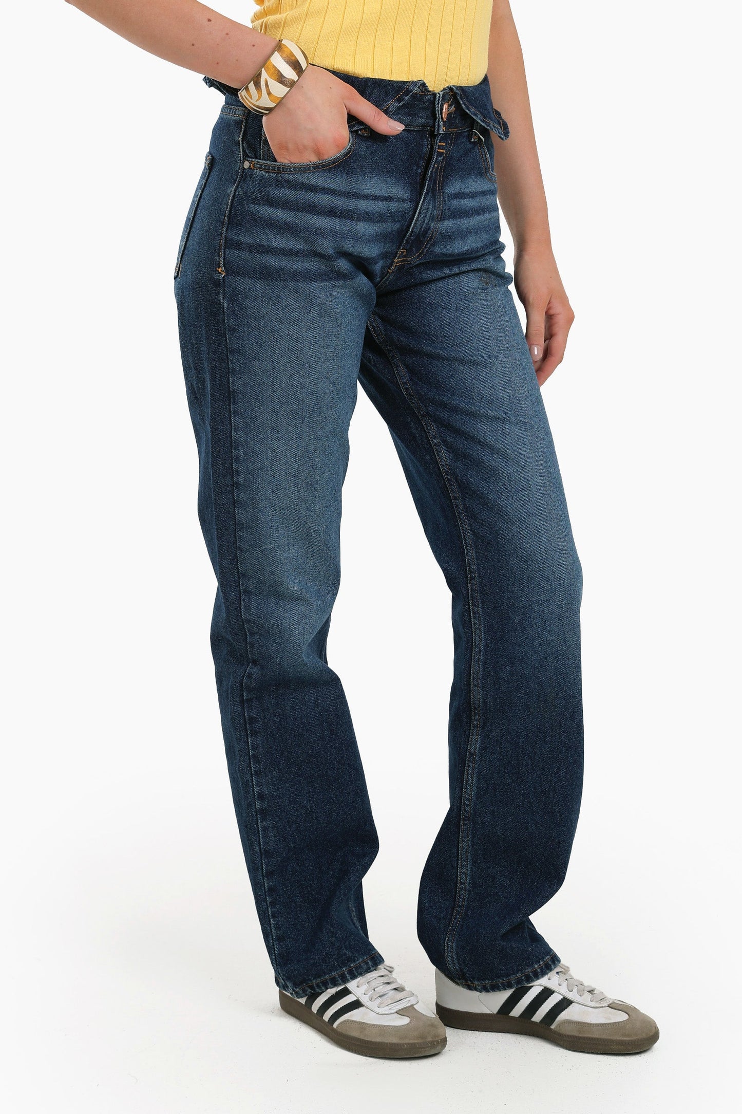 Turn-Up Straight Cut Jeans