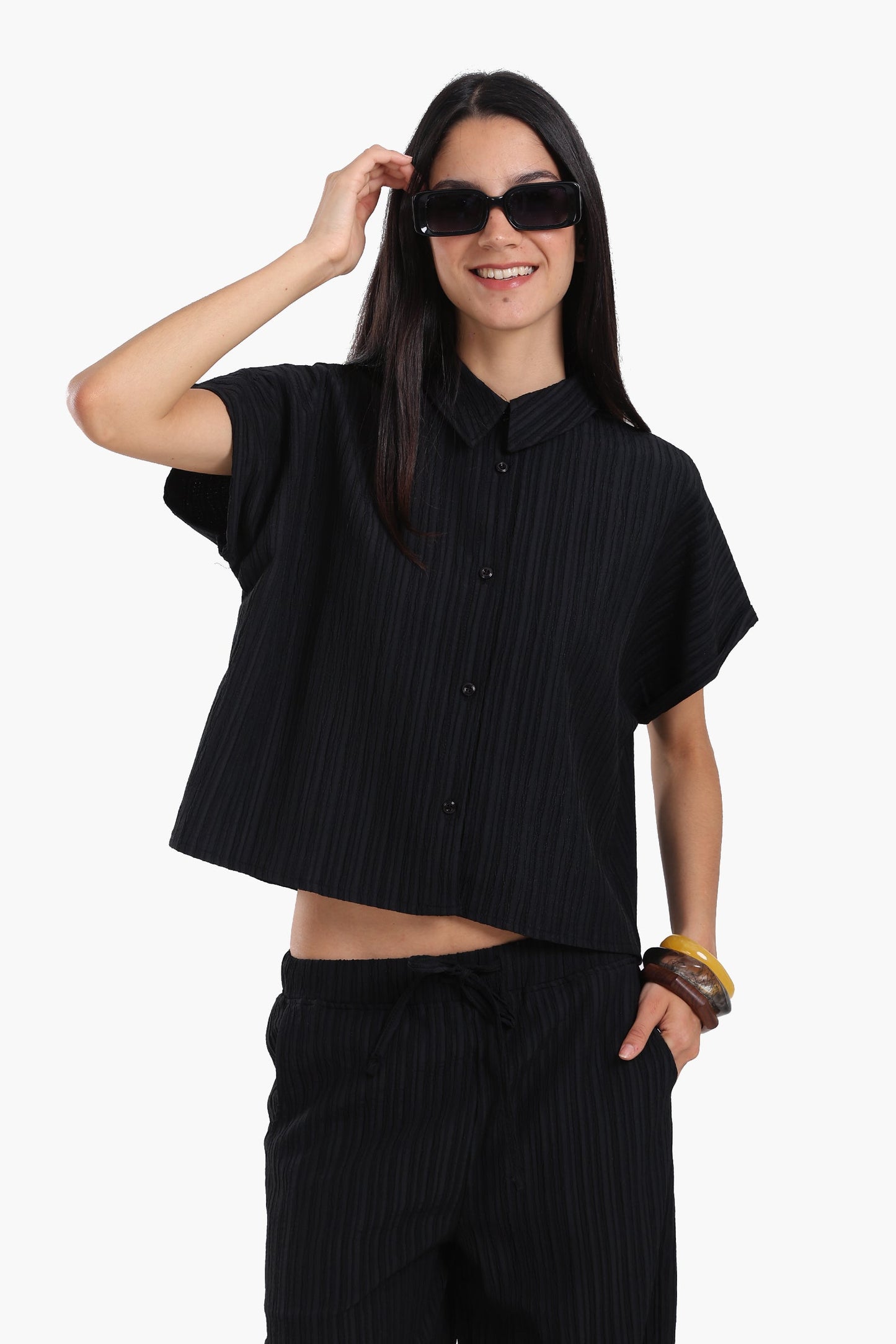 Textured Pattern Lounge Shirt