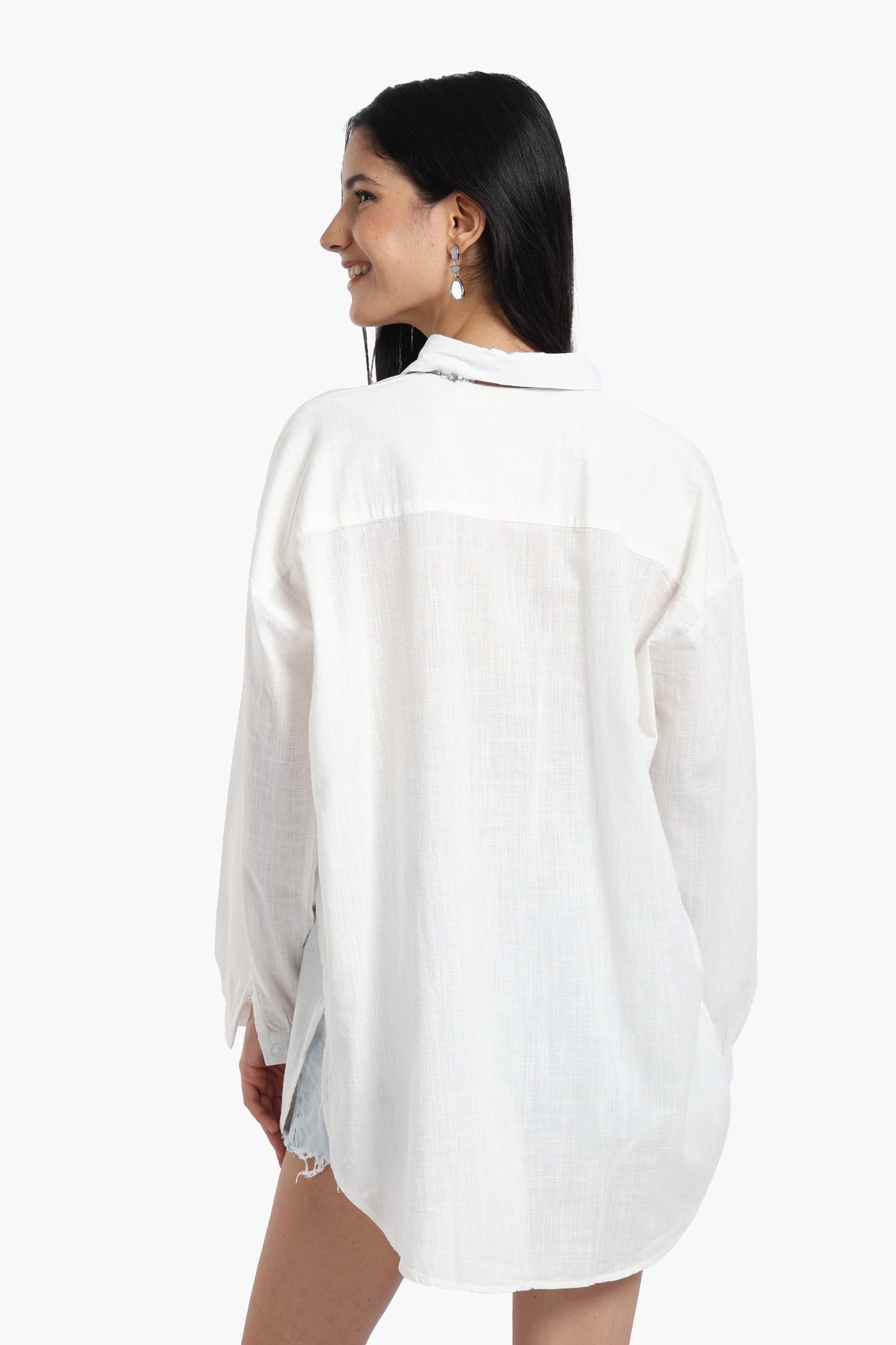Linen Dropped Shoulder Shirt