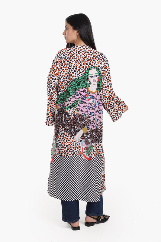Artistic Multi Pattern Kimono
