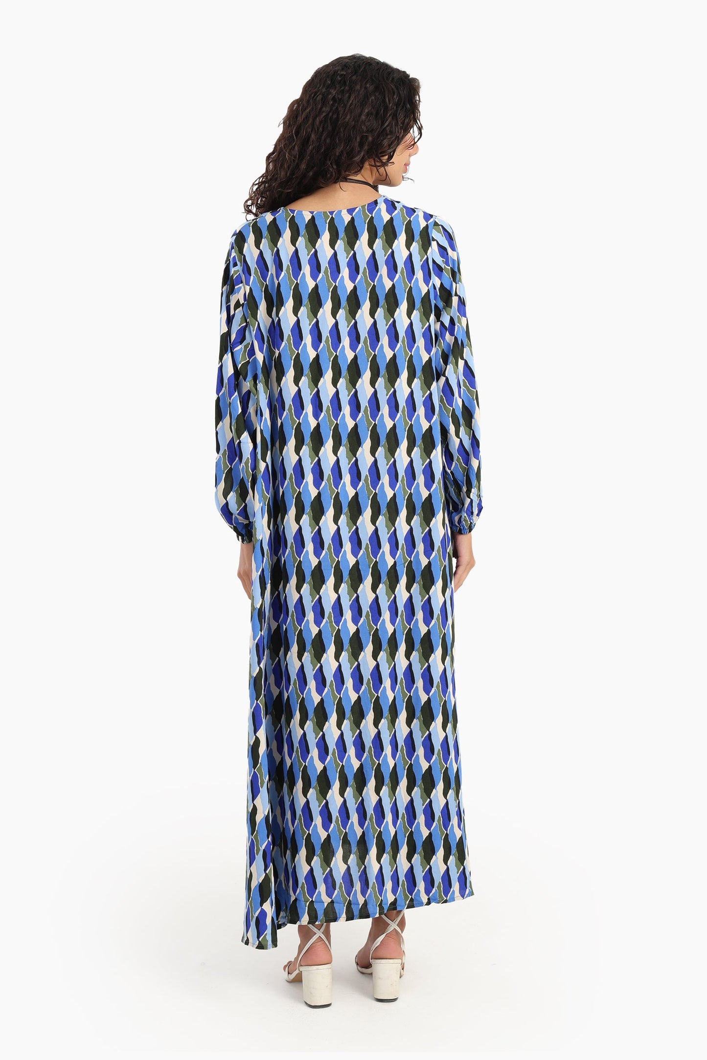 Printed V-Neck Dress