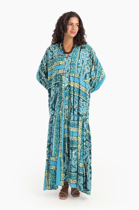 فستان ماكسي مطبوع أنيق