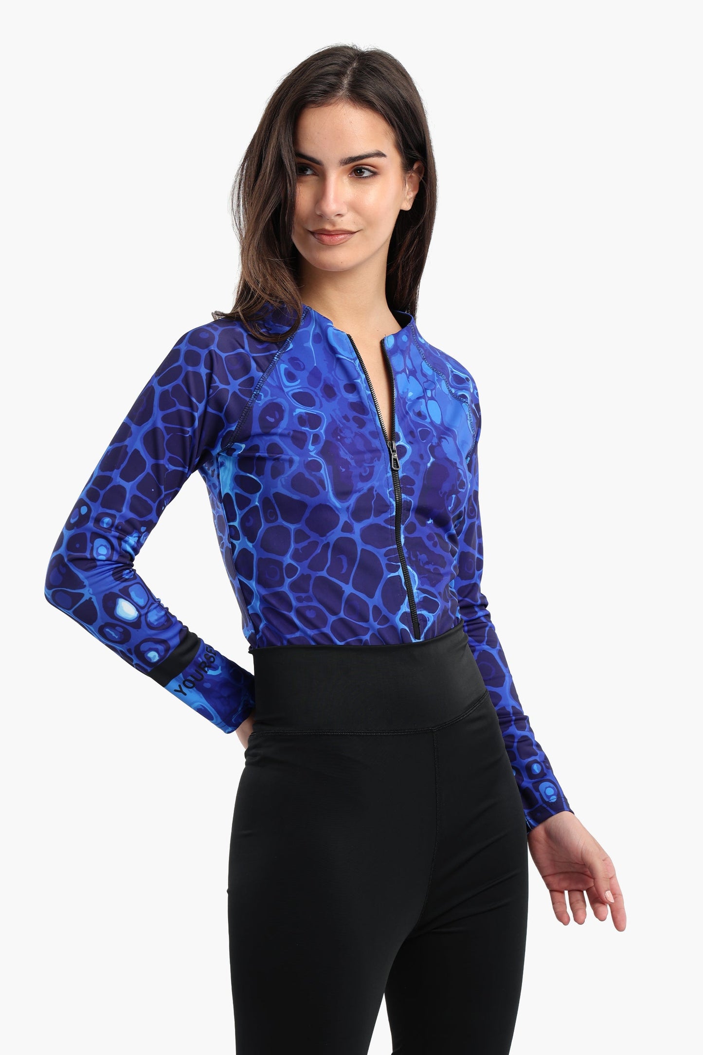 Ocean Blue Rash Guard Swimsuit