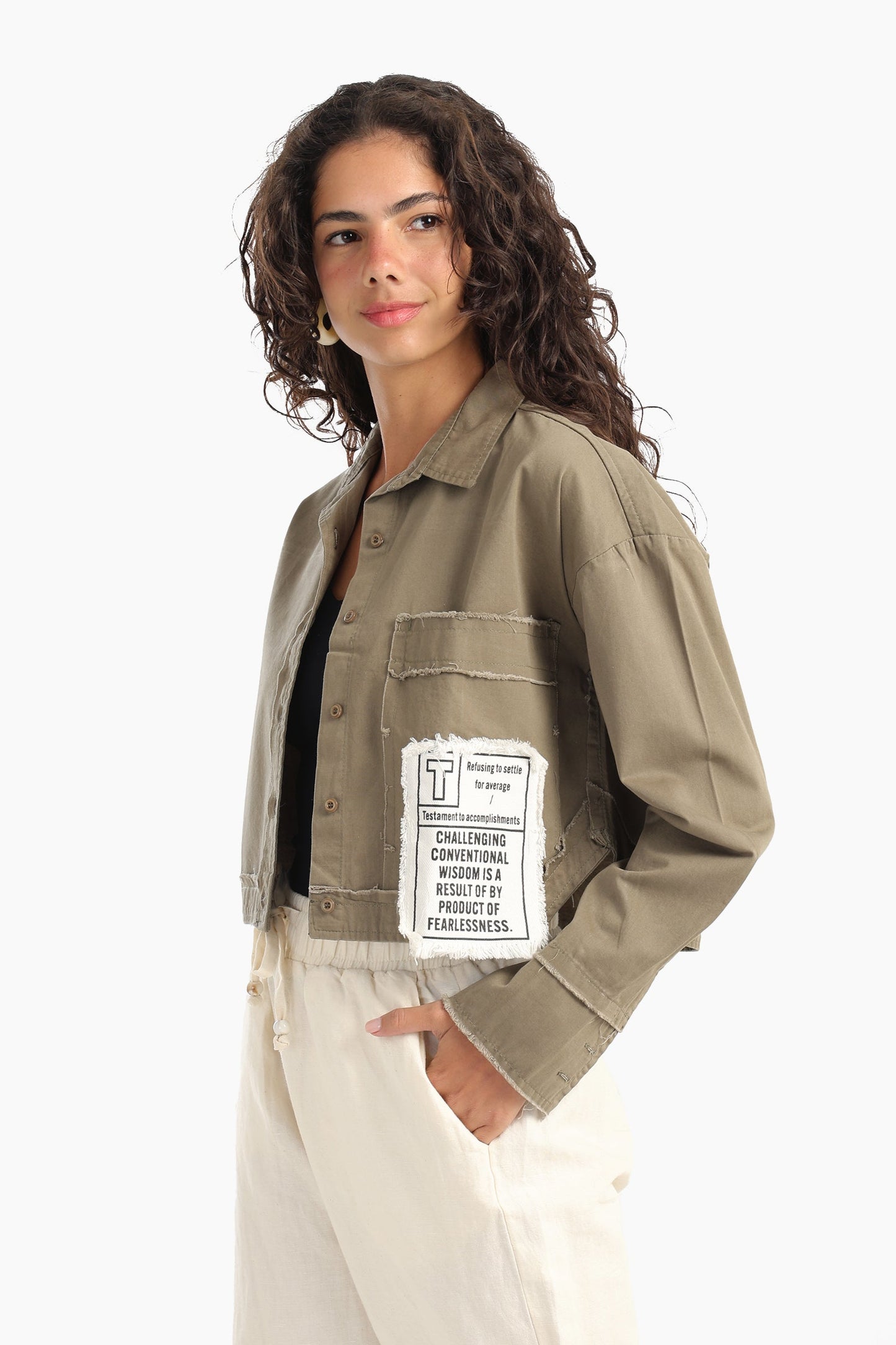 قميص قصير مع طباعة جانبية