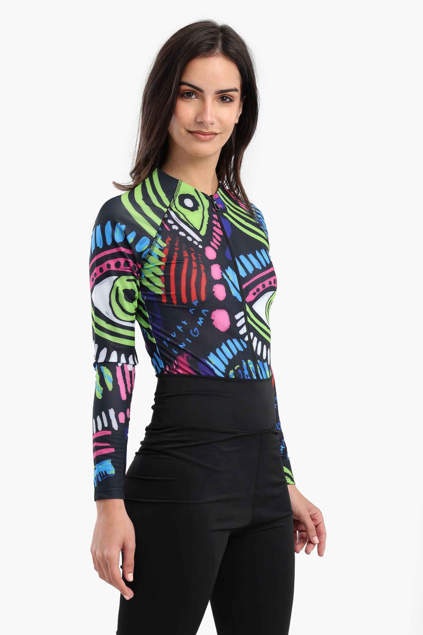 Abstract Rash Guard Swimsuit