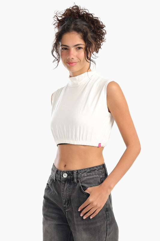 غطاء رقبة بدون أكمام ورقبة عالية