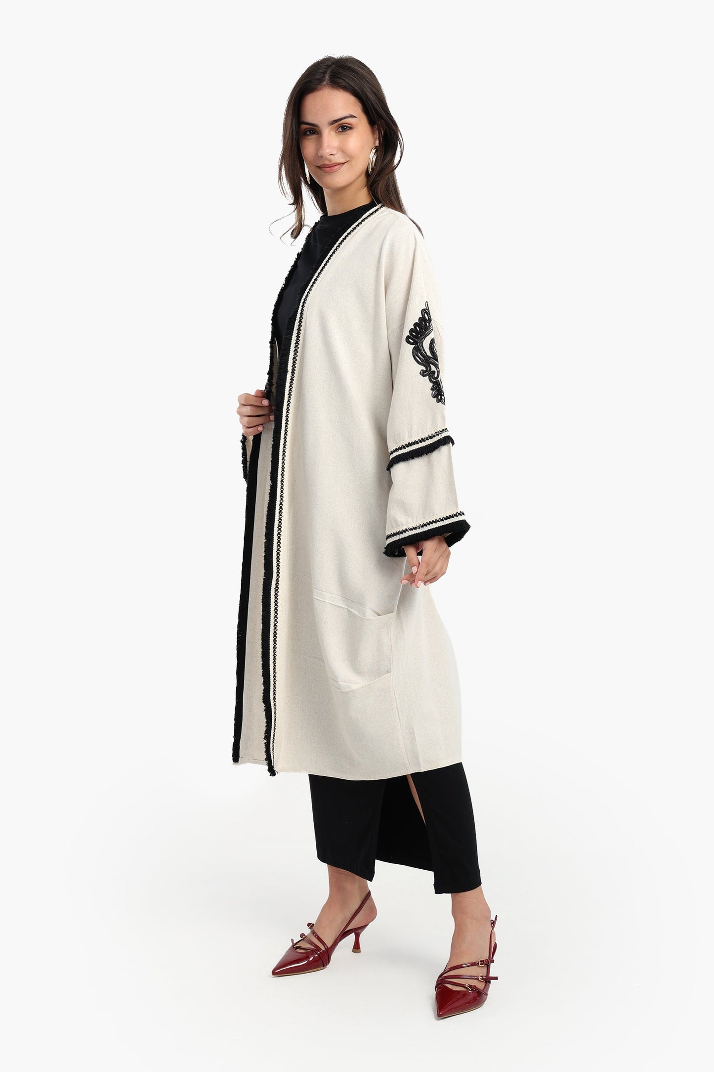 Midi Kimono with Embroidery